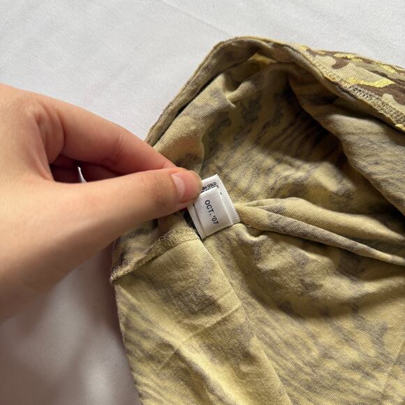 2007 Express Metallic Animal Print Empire Waist Babydoll Top Small Y2K Chic - Picture 8 of 9